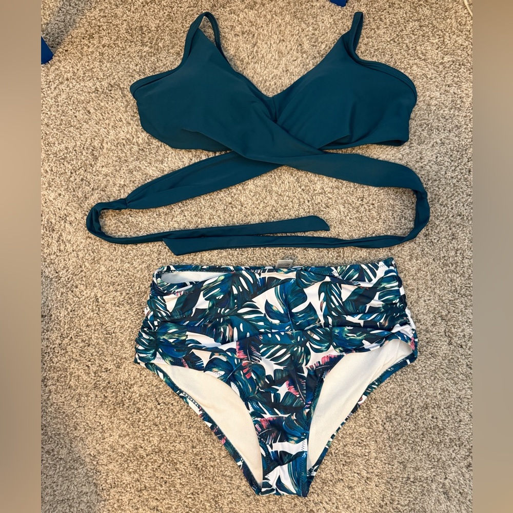 2 for 1 NWT Bikini Tops and Tropical Print Bottoms